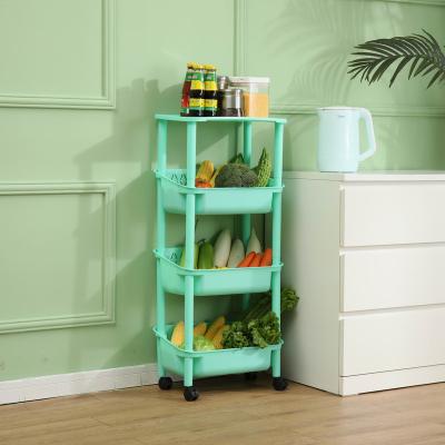 China Cheap Wholesale Plastic Stocked Fruit Vegetable Storage Rack for sale