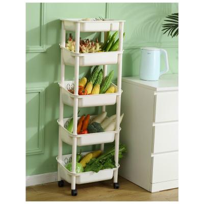 China Kitchen Organizer Vegetable And Fruit Shelves Stocked Storage Racks for sale