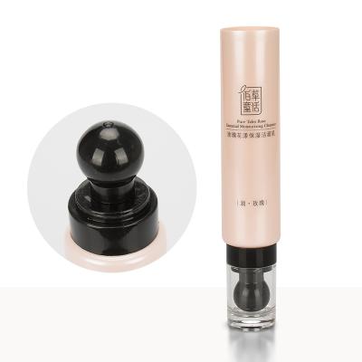 China Plastic Ball Appilcator 15-30ml Push Pull Squeeze Tube With Screw Cap Push Pull Eye Cosmetics Appilcator Ball Single/Double Cream/5 Layers Around 22mm for sale