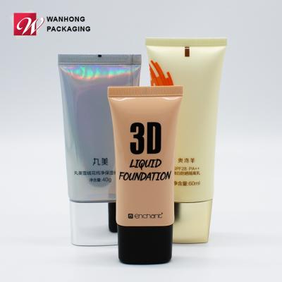 China Flat Tube Super Oval Flat Soft Squeeze Tube For Foundation Liquid BB Cream Sunblock Packaging for sale