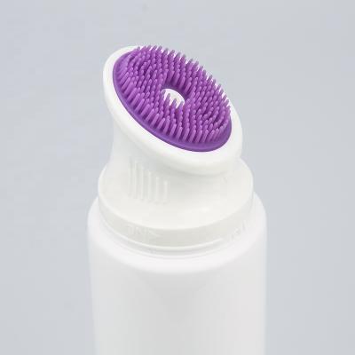 China 100ml On-Off Switch Detergent Facial Massage Tube Plastic Packaging With Silicon Brush Applicator for sale