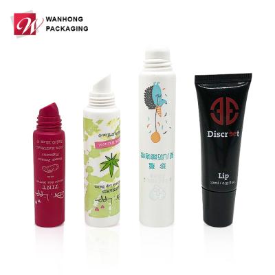 China oblique & Dome Tip Customized Logo Plastic Lip Balm Squeeze Tube Container for sale