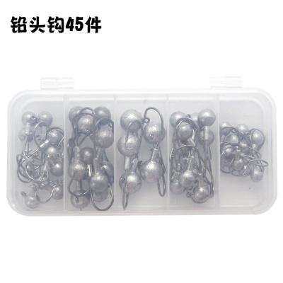 China 45pcs bare color lead hook set 2g/3.5g/5g/7g/10g soft bait and soft insect hook as picture for sale