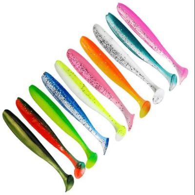 China Bass/Mandarin 7cm Fish Processing Plant Bulk 2g 22 Colors Shad T Worm Artificial Tail Fishing Lure Swim Plastics Soft Baits for sale