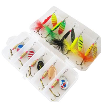 China New 10pcs/box METAL Spinner Lures Bass Trout Salmon Hard Metal Spinner Baits Fishing Lures Kit for sale