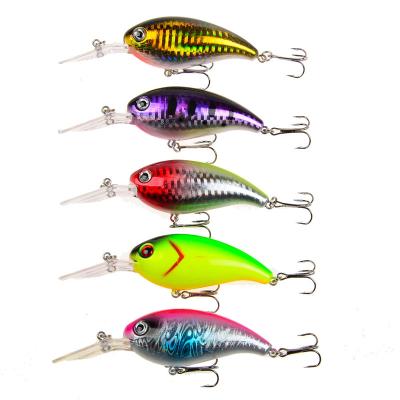 China Hot Selling 10cm PLASTIC 14g 5 Colors 3d Plastic Eyes Hard Crank Bait Diving Fishing Lures for sale