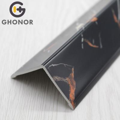 China Minimalist Black PVC Pattern Corner Grain Edge Trimming Plastic Marble Tile Trim For Tile for sale