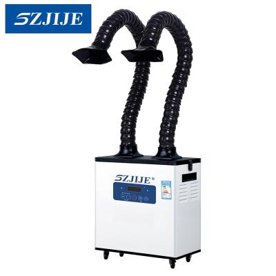 China Electronics Industry Cleanroom 200W Digital Display Double Arm Soldering Fume Extractor Welding Fume Evacuator For Repair Shops for sale