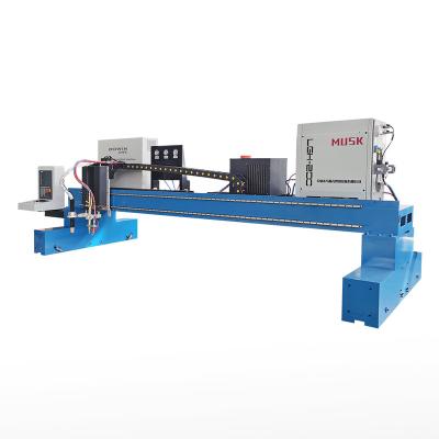 China Industrial metal cutting cnc plasma cutting machine steel fabrication gantry for cutting metal stainless steel with flame cutter head for sale