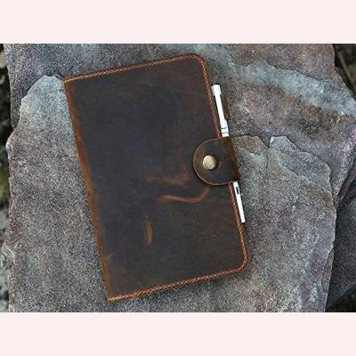 China Soft Cover LEATHER DIARY Notebook REFILLABLE Journaling Pattern Flat Lined Handmade Leather Bound Diary Notebook for Men and Women for sale