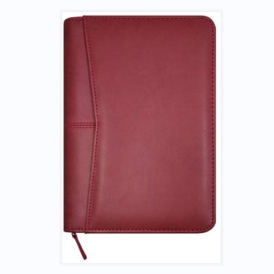 China Wholesale Leather Padfolio Leather Zippered Folder With Custom Logo for sale