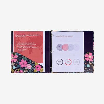 China Floral-Wholesale 1-Inch 3-Ring Binder Paper Binders for sale