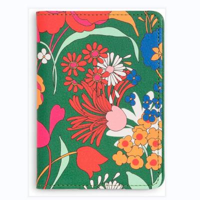 China Wholesale Fashion Green Floral Passport Holder With Custom Logo for sale