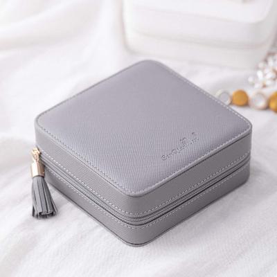 China Wholesale Leather Portable Jewelry Storage Case For Necklace Rings Earrings for sale