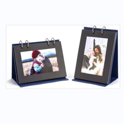 China Wholesale PU Family Table Small Flip Photo Album Picture Holder Book with Magnetic Stand for sale