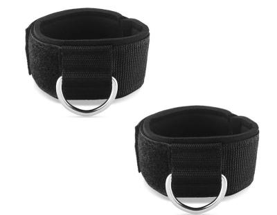 China Foot Protector Comfortable Ankle Strap Padded Wrist Cuff with D Ring High Strength Exercises Belt Gym Pulley Strap for Cable Machines for sale