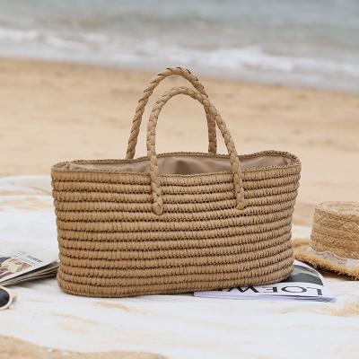 China 2021 Eco-Friendly Fresh Natural Popular Travel Handbags Weekend Straw Holiday Straw Beach Bag Wild Straw Beach Bag Girl's Bag for sale