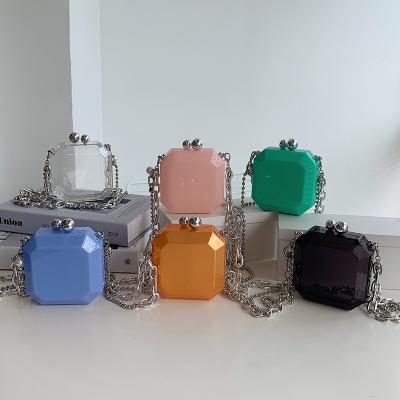 China 2021 Summer Mini Lipstick Jelly Bag Women's Fashionable Acrylic Shoulder Box Bag Creative High Quality Small for sale