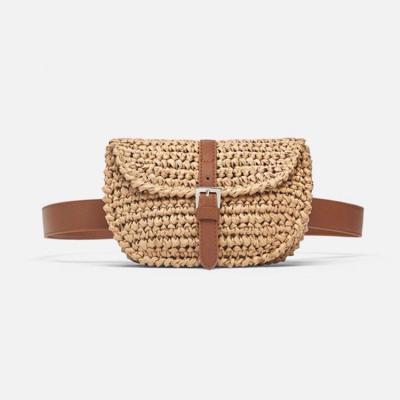 China Madame Handmade Beach Summer Straw Waist Belt Bag Weave Fanny Pack Chest Bag leisure fashion 2019 for sale