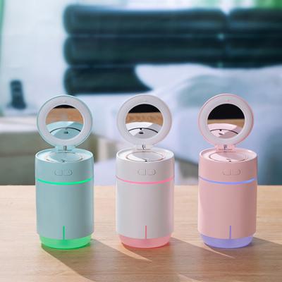 China Air Humidification 400ML Household Led Colorful Makeup Night Light Diffuser Mirror Humidifier for sale