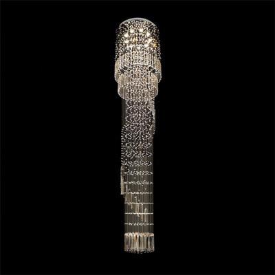 China Wholesale Modern Silver Modern Stairs Crystal Chandelier Modern Factory Custom Luxury Raindrop Chandelier for sale