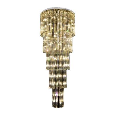 China Modern Surface Mounted Lighting Led K9 Luxury Hotel Decoration for Lobby Restaurant Crystal Raindrop Chandelier Staircase for sale