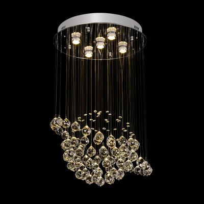 China Surface Mounted Modern Luxury Crystal Gold Crystal Ball Ceiling Lamp Round Ceiling Lamp for sale