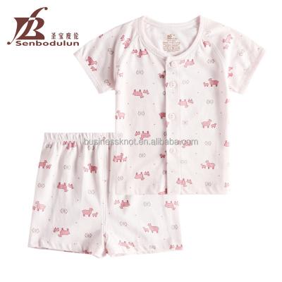 China Anti-wrinkle newborn baby clothes set infants comfortable short sleeve and short pants set baby sleep wear for summer OEM wholesalers for sale