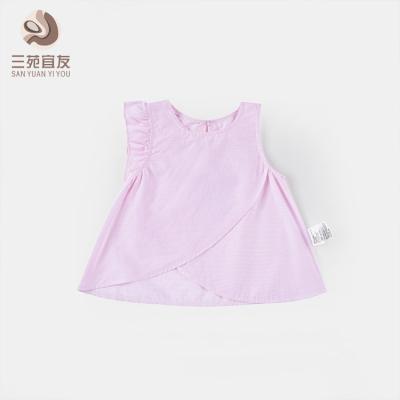 China Washable Cloth Dress Baby Birthday Baby Princess Blue Pink Baby Short Sleeve Infant Dress for sale