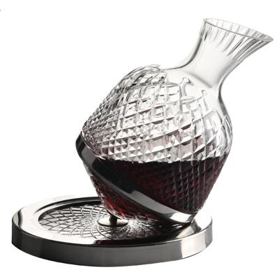 China New New Classic/Postmodern Style Wine Breather Whiskey Aerator, Riedel Crystal Glass Diamond Spin Wine Decanter for sale