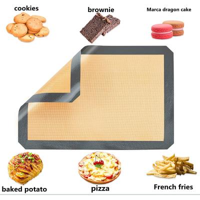 China Viable Silicone Making Mats Silicone Macaron Non Stick Bake Baking Sheet Reusable Pastry Mat for sale