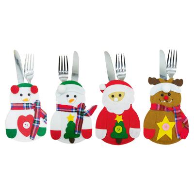 China Christmas Deoration Hot Sale Christmas Cutlery Tableware Holders Knife Fork Bags Covers for sale