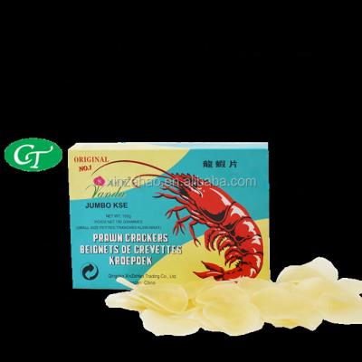 China Delicious White Color Seafood Fried Snack Raw Dried Prawn Crackers 200g for sale