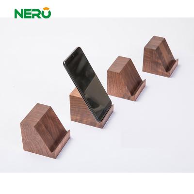 China Wooden Adjustable Base Phone Stand Cell Phone Bracket Accessories Phone Holder Desk Stand for sale