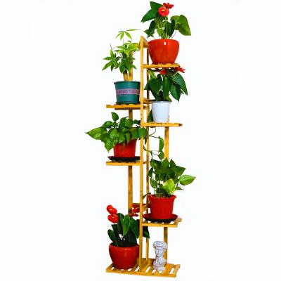 China Modern Custom Multi-Layer Plant Rack 6 Tier Indoor Bamboo Flower Stand for sale