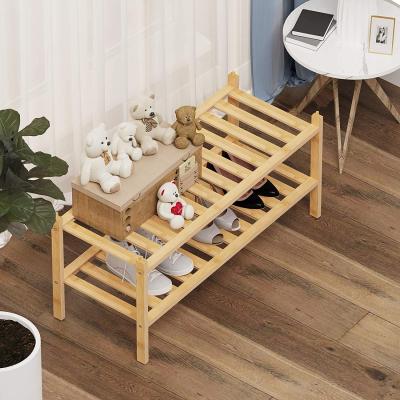 China (Size)Adjustable 50 Pairs Shoe Rack Bamboo Shoe Organizer for sale