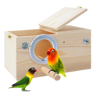 China Sustainable Wooden Breeding Box Budgies Bird House Mating Box For Finch, Canary for sale