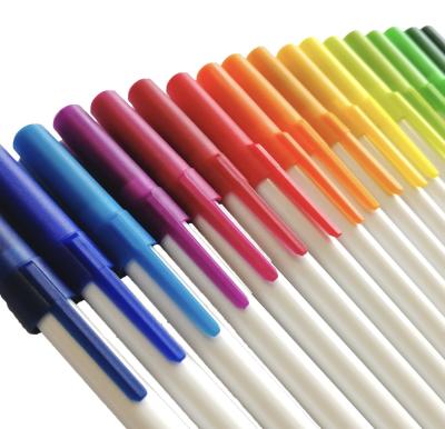 China Office & School Pen Promotional High Quality Colorful Rainbow Hotel Use Advertising Cute Personalized Slim Plastic Stick Students Ballpoint Pens for sale