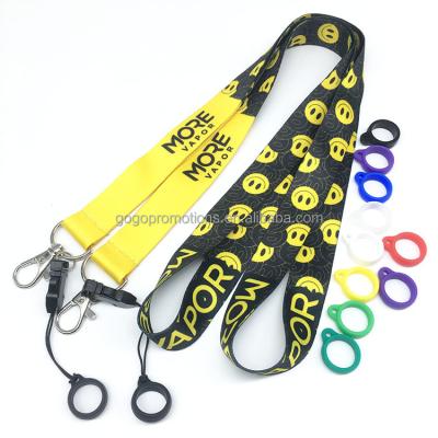 China Hot Selling Silicone Health Care Institutes Silicone Ring Neck Lanyards Custom Hot Sale Logo Sublimation Polyester Collar Strap Lanyard for sale