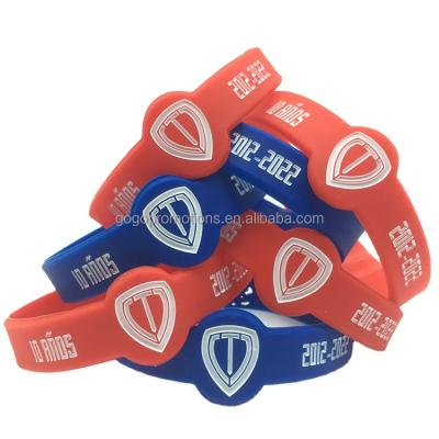 China Printed Rubber Hand Elastic Band Silicone Wristbands Wrist Bracelets With Logo China Engraved Custom Silicon Wristband For Custom for sale