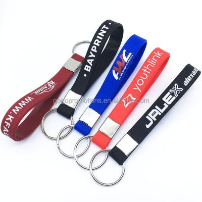 China Wholesale Custom Printed Silicone Wristband Chain Bracelet Lanyard Wristband Key Chain With Logo for sale