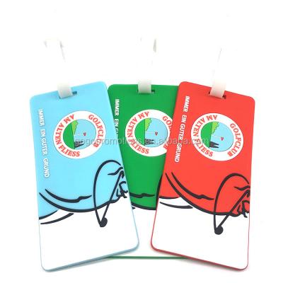 China OEM Waterproof Custom 3D Name Soft Logo PVC Travel Luggage Rubber Luggage Tags With Plastic Buckle for sale