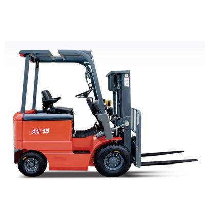 China New HELI 1.5ton Warehouse Hotel Factory Price Mini Lift AC15 Forklift Electric Forklift With Fork Positioner And Side Shift for sale