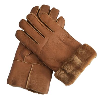 China Comfortable Fur Leather Gloves Sheepskin Gloves For Women And Men Winter Fur Gloves for sale