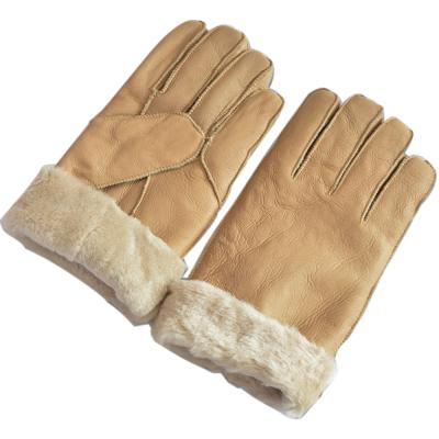 China Comfortable Fur Gloves For Men's Winter Leather Gloves Winter Warm Leather Gloves Custom Wholesale Sheepskin for sale