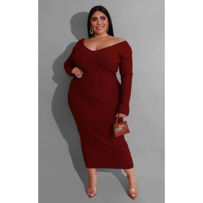 China 2021 anti-static plus size women's elegant casual dresses women's dresses spring autumn dress for sale