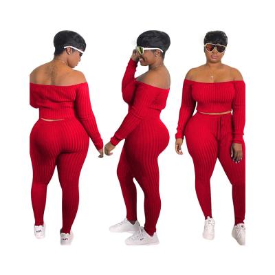 China Sustainable High Quality Custom Logo Joggers 2 Piece Crop Top Two Piece Pants Set Comfortable Workout Women's Cotton 2 Piece Set for sale