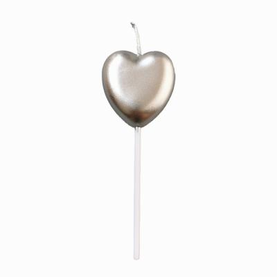 China Topper Cake Decor Easter Heart Star Candle Metal Diamond Heart Candle Cake Decorating Accessory for sale