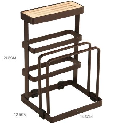 China Viable Multifunctional Knife Rack Cutting Board Rack Fashion Kitchen Storage Rack for sale