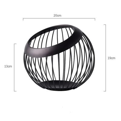 China Sustainable Fashionable Simple Jar Fruit Basket Wrought Iron Grocery Basket Vegetable Basket for sale